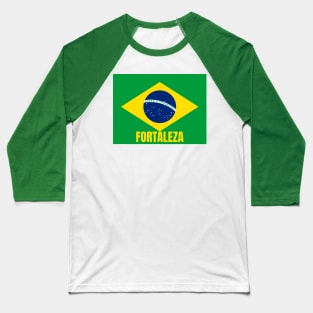 Fortaleza City in Brazilian Flag Baseball T-Shirt